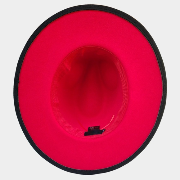 Black Vegan Leather Braided Chain Band Fedora Hat - Picture 2 of 2